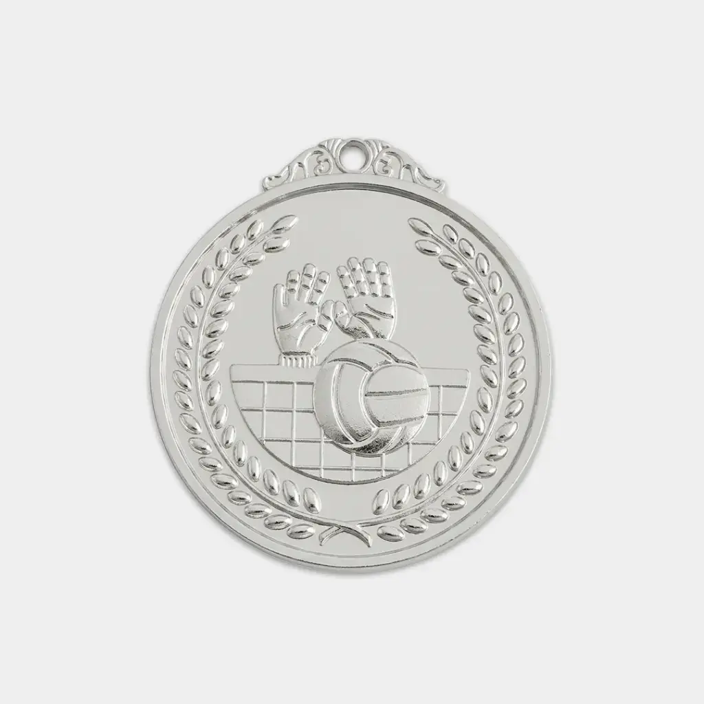 MEDALLA DE VOLEIBOL 5 CM PLATEADA