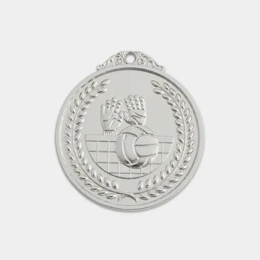 MEDALLA DE VOLEIBOL 5 CM PLATEADA
